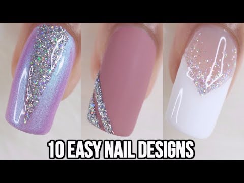 10 EASY GLITTER NAIL IDEAS! NAIL ART COMPILATION