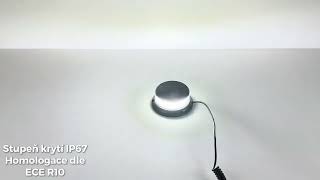 LED maják, 12-24V, 18x1W biely, magnet, ECE R10