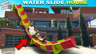 GTA 5 : Franklin Install Water Slide Outside His Premium Luxury House In GTA 5 ! Waterslide GTA 5