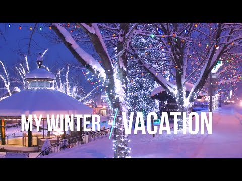 My winter holidays with text. My winter vacation with text.