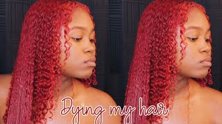 DYING MY HAIR CURLY HAIR RED | NATURAL HAIR | JESS RIDLEY