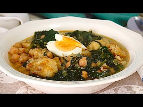 GARBANZOS CON BACALAO Y ESPINACAS
