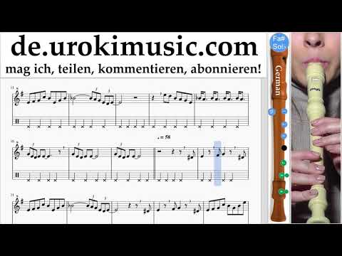 Blockflöte Lernen G. The Pink Panther - Theme Song Tabulatur Teil#2 um-i995