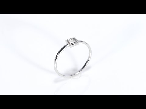 Damenring Quadrat aus 14K Weißgold mit Brillanten DR0491