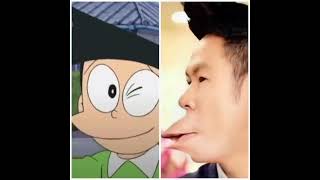 Download lagu real life face Doraemon Nobita Shizuka Gian suneo |WhatsApp status|#shorts #cartoon #comedy #status mp3