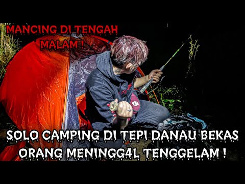 SOLO HORROR CAMPING IN A HAUNTED LAKE, A FORMER DROWNING SCENE!! FISHING IN A HAUNTED LAKE! ASMR