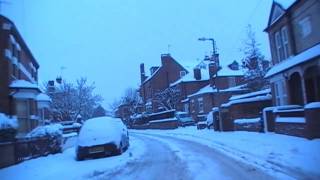 preview picture of video 'Driving In Snow Along St George's Walk, St George's Lane North & Flag Meadow Walk, Worcester'