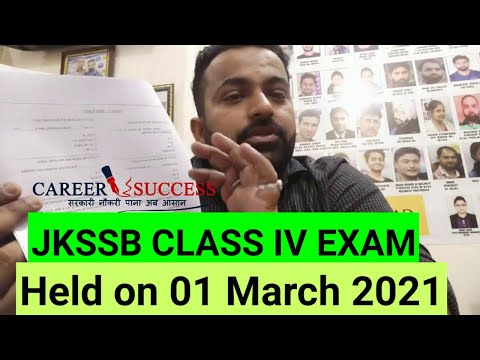JKSSB Class Iv Exam Paper-01 March 2021 @Career Success