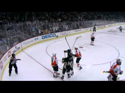 No goal kicking motion in 1st Philadelphia Flyers vs Pittsburgh Penguins 11/13/13 NHL Hockey.