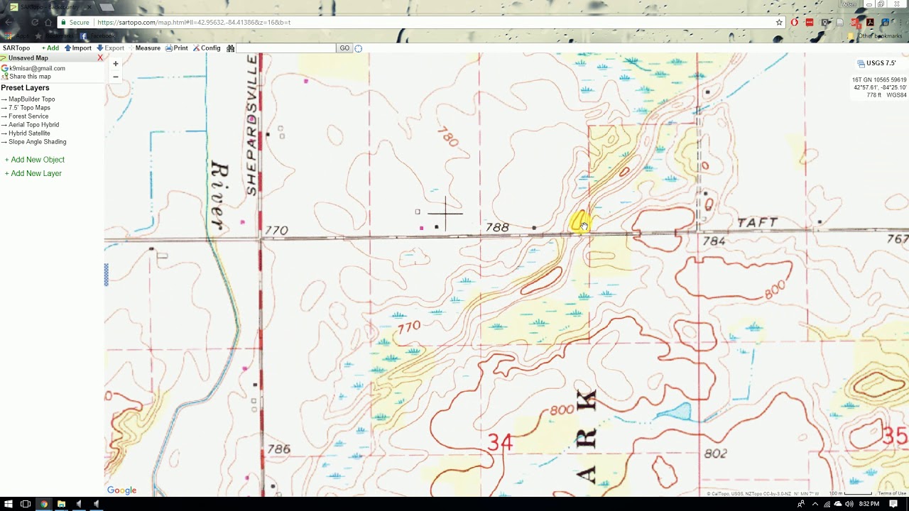 SARTopo Tutorial 1.4 - Map Layer Selection