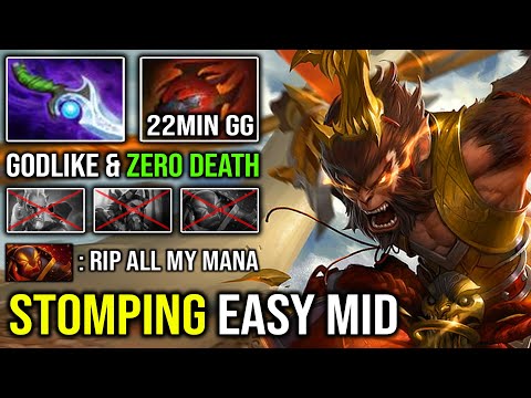 How to Stomping Mid Against Ember EZ 22Min GG with Mana Burn Diffusal Blade Monkey King DotA 2