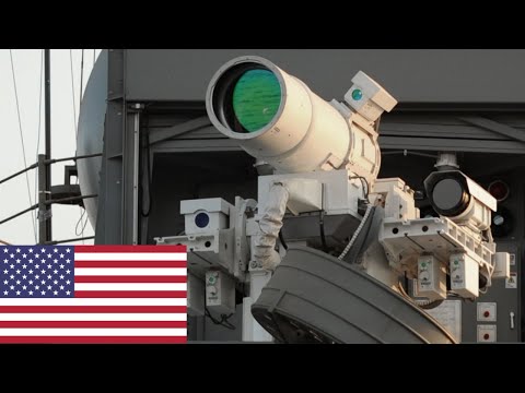 Лазерная пушка на корабле ВМС США / Боевые стрельбы в Персидском заливе