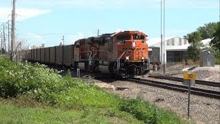 preview picture of video 'Westbound BNSF coal train at the IC&E RRX - Ottumwa, IA 6/21/14'
