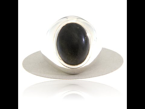 Ghiul Argint 925 Masiv Obsidian Auriu Natural - Forta si Eleganta