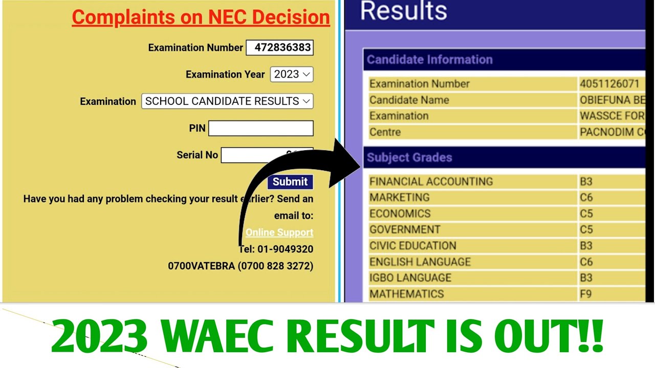 How to check my Wassce result?