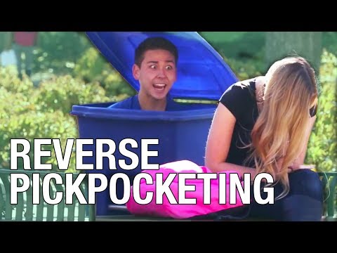 Reverse Pickpocketing Prank