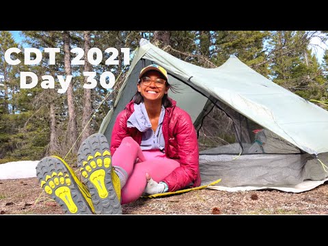 Continental Divide Trail 2021 thru-hike Day 30// 500 miles! snow water mud camping alone at 10550 ft