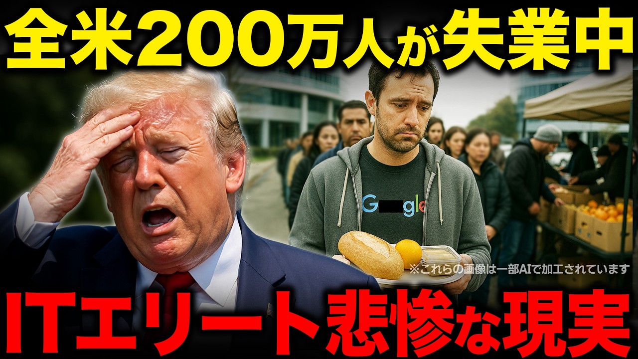 シリコンバレーの6人に1人が食料配給...失業保険の受給者が過去最大...AIで変わるアメリカ雇用と世界の未来...【政治 | 経済 | 解説 | ニュース | 反応】