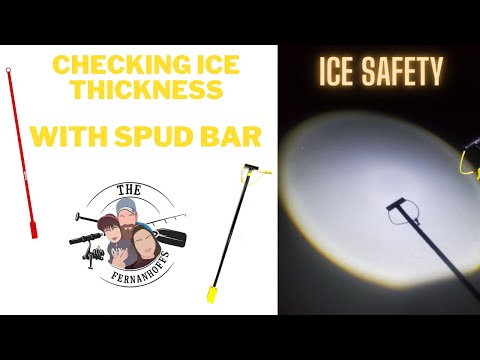Checking Ice Thickness with Spud Bar