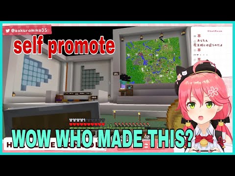 Sakura Miko Cutely Self Promote Her Building | Minecraft [Hololive/Eng Sub]