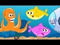 Octopus Song - 5 Little Sea Animals Jumping on the Bed - Baby Shark Nursery Rhymes