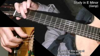 STUDY IN E MINOR (Gangi) classical guitar + TAB by GuitarNick