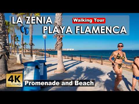 La Zenia - Playa Flamenca - Promenade And Beach - Spain | Costa Blanca - Walking tour [4k 60fps]