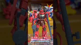 【HG 旧版】シャア専用ザクII。オリジン版のモノアイ等、シールで彩りました