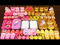 PINK Vs GOLD UNICORN Mixing Random Into GLOSSY Slime Satisfying Slime Video 584