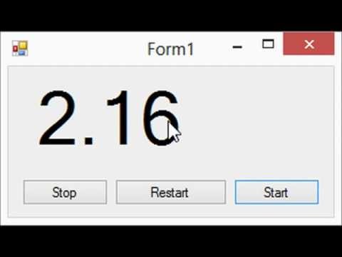 Visual Basic 2010 - Making A Stopwatch (Part 2 - Msgboxes and Restart)