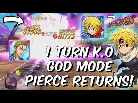1 TURN TEAM K.O GOD MODE PIERCE RETURNS! - BULLYING LOSTVAYNE!!! - Seven Deadly Sins: Grand Cross