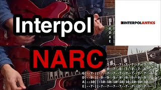 NARC -  Interpol 2 Guitars Cover + Tab Tutorial