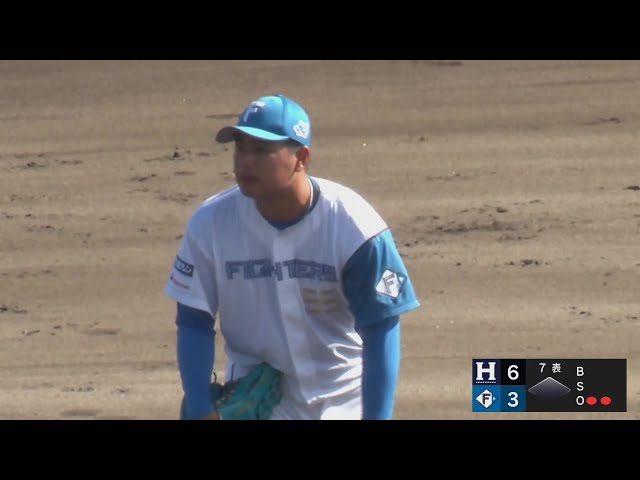 【みやざきPL】一瞬の隙を突く!! ファイターズ・松浦慶斗 素早い牽制でアウトを奪う!! 2024年10月9日 北海道日本ハムファイターズ 対 くふうハヤテベンチャーズ静岡