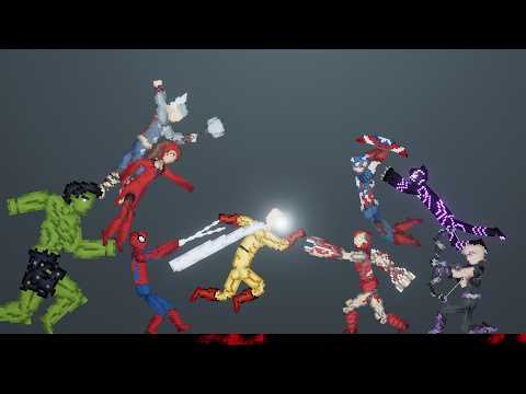 Avengers VS Saitama [One Punch-Man] In People Playground