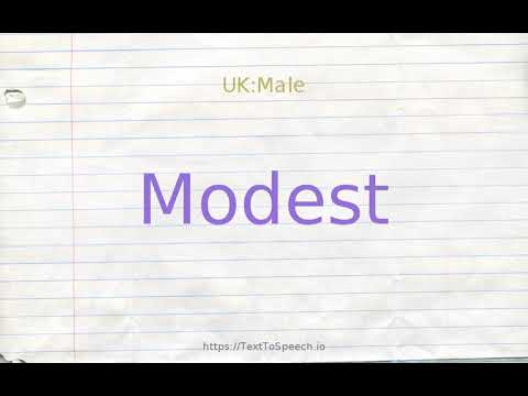 How to pronounce modest