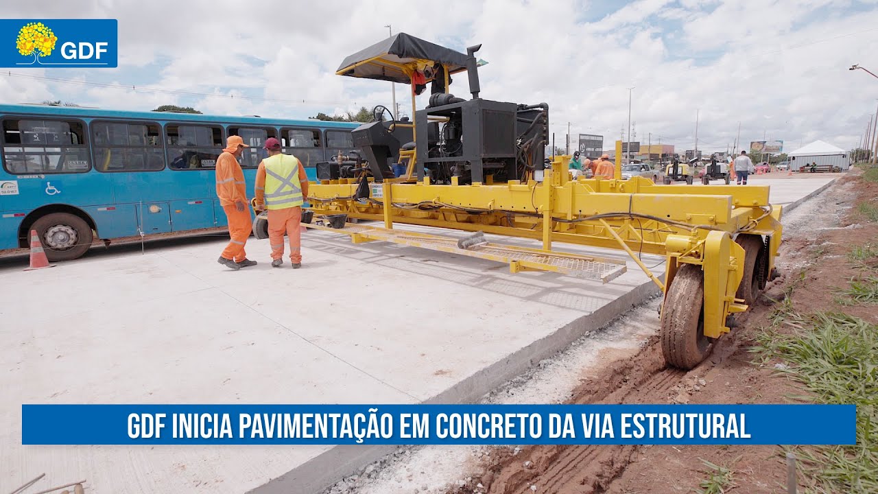 GDF inicia pavimentação em concreto da Via Estrutural