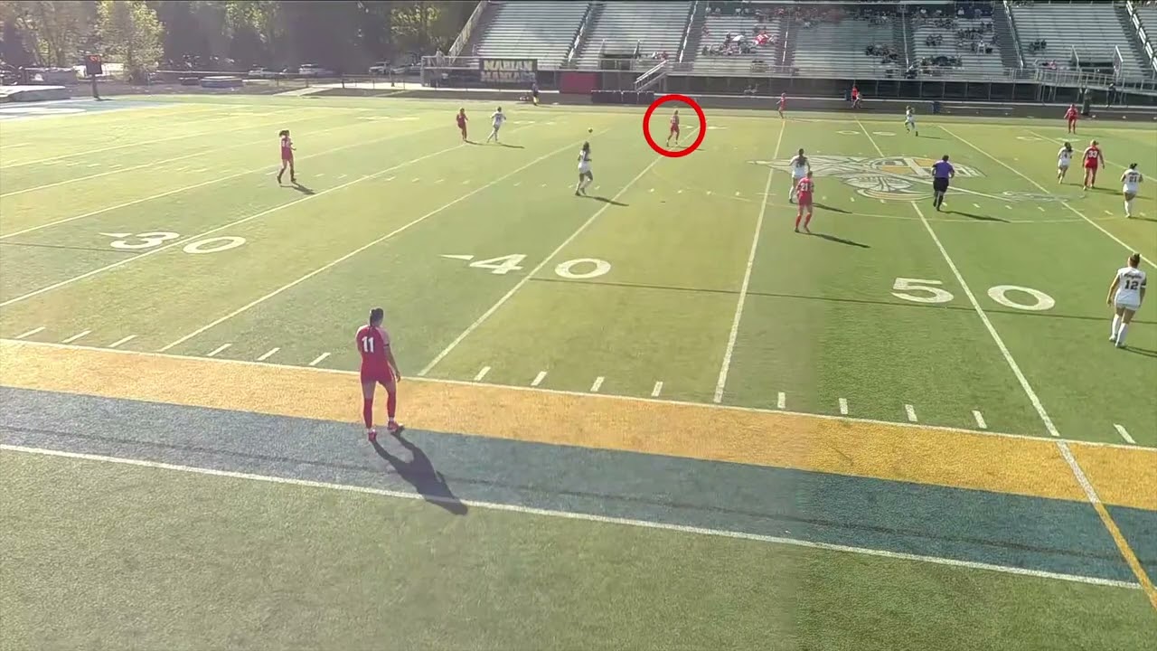 College soccer game footage of transfer student Madelief (Grace College) available Fall 2026