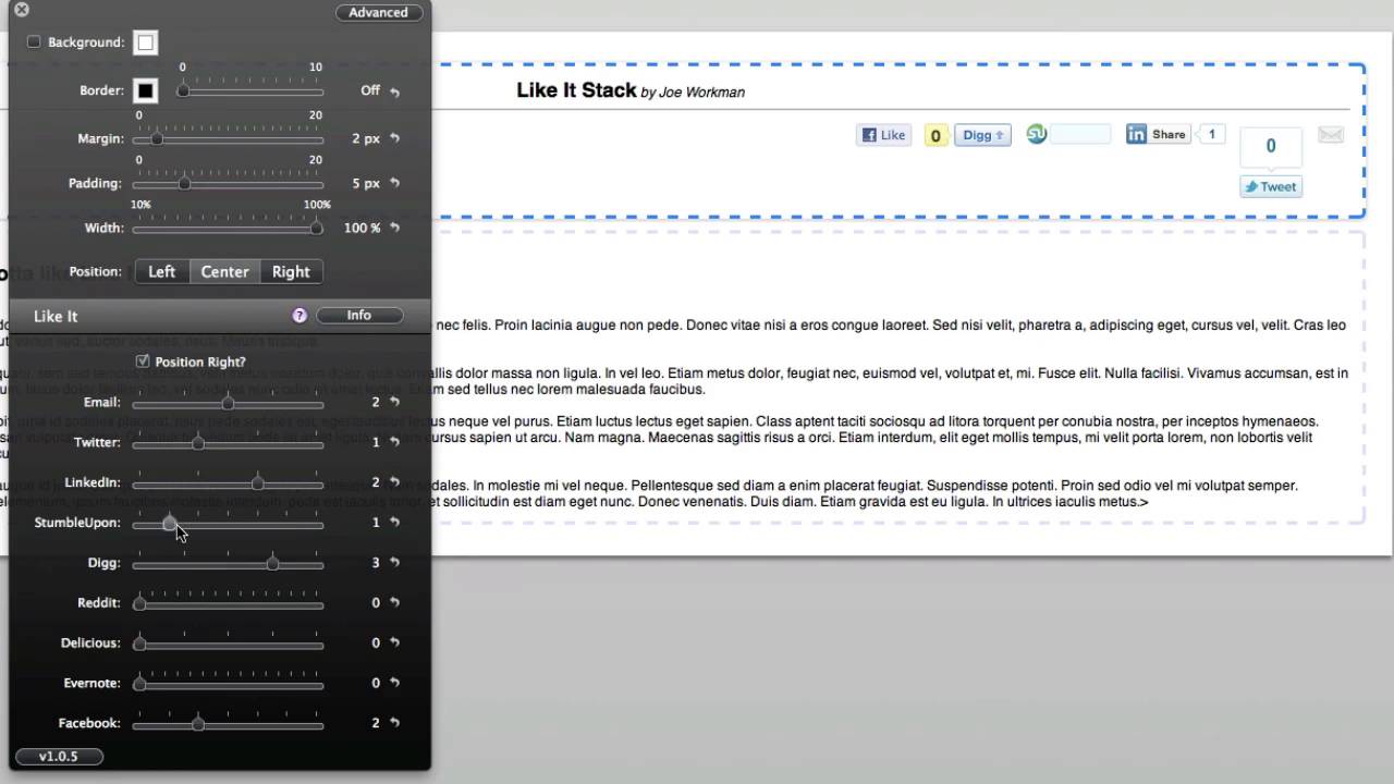 Like It Stack for Rapidweaver