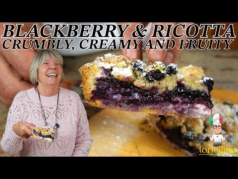 Juicy Italian Crumble Tart with Sweet Ricotta and Blackberries