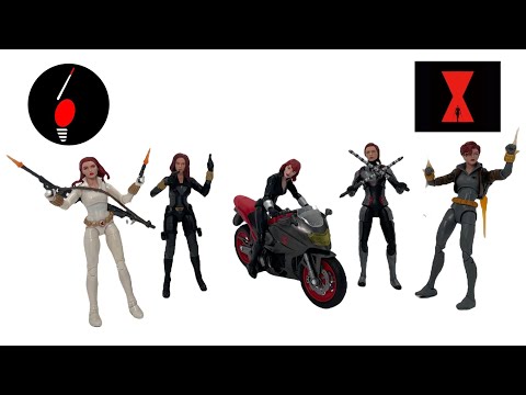 Black Widow difference suit Marvel Legends with deadly origin, grey suit, quantum suit, motorcycle