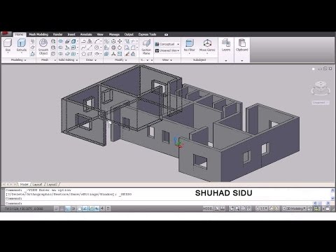 AutoCAD 3D House Modeling Tutorial - 1 | 3D Home Design | 3D Building | 3D Floor Plan | 3D Room