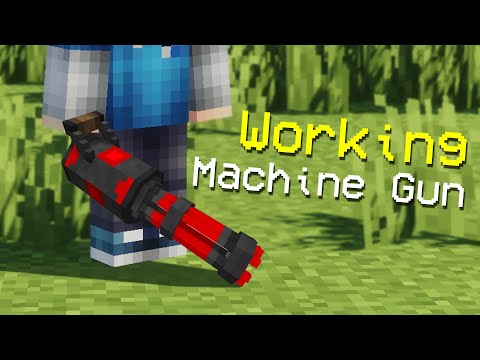 Minecraft: How To Build A Working Machine Gun | No Mods