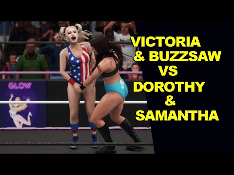 GLOW 1985 Victoria Kay & Buzzsaw vs Dorothy & Samantha - Tag Team