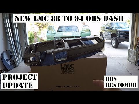 New LMC Dash for 88 to 94 OBS Chevy trucks, also black interior project truck update