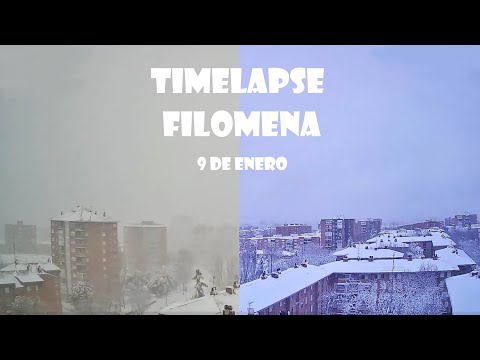 Snow storm time lapse in Madrid, Spain (1-9-2021). Over 15 inches of snow