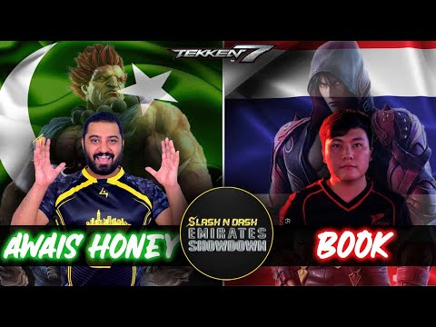 Tekken 7 - Awais Honey (Akuma) 🇵🇰 vs 🇹🇭 Book (jin) Top 8 - Slash & Dash - Emirates Showdown 2023