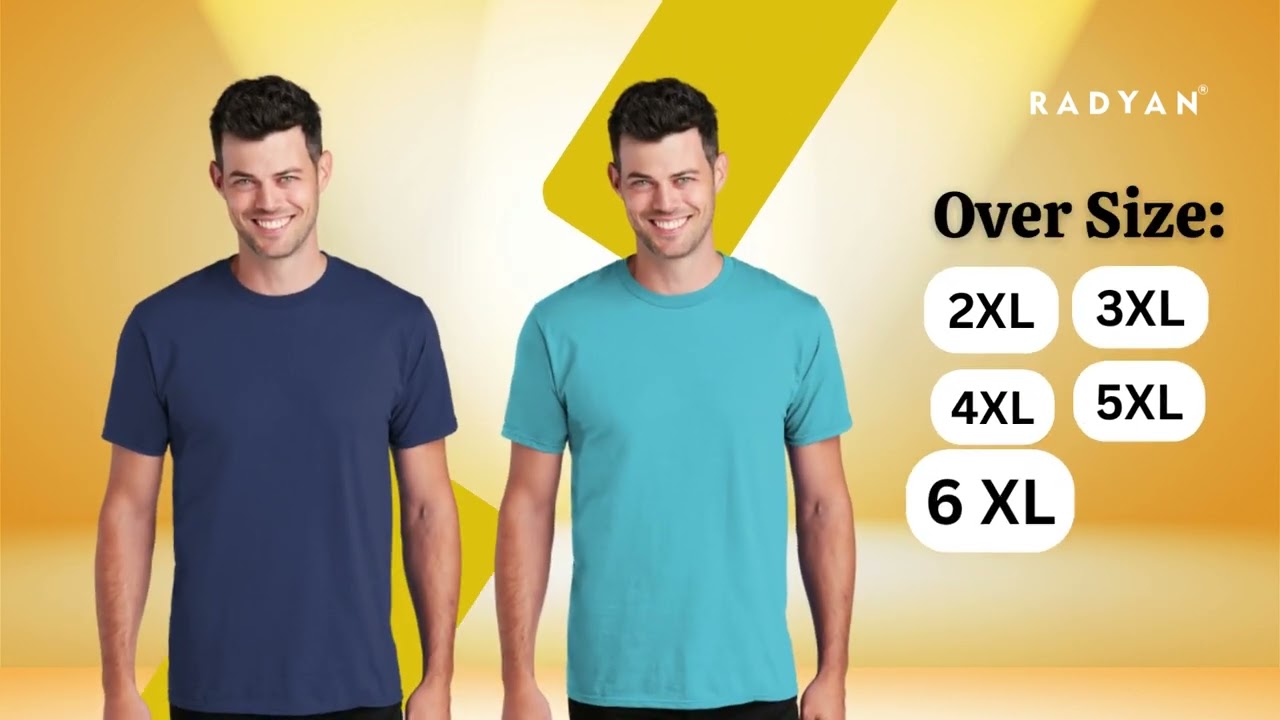 Men's T shirt Over Size By Radyan 2XL to 6XL