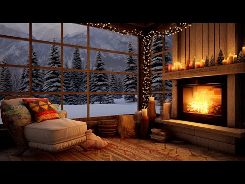 Snowstorm, Breathtaking View and Crackling Fire - Winter Ambience for Sleep, Relax or Study