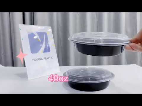 Black Round Plastic Container with Air Tight Transparent Lid