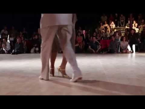  María del Carmen Romero  and  Jorge Dispari  are  dancing  to  a  milonga  in  2014